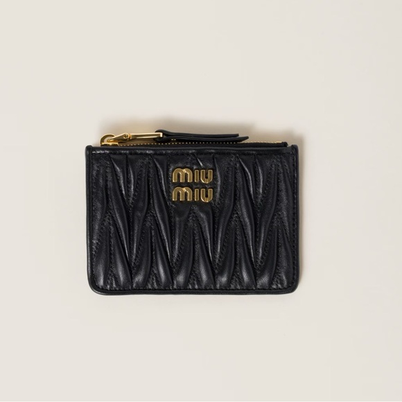 NEW Miu Miu Matelassé nappa leather card holder with Gift Box - Picture 9 of 11